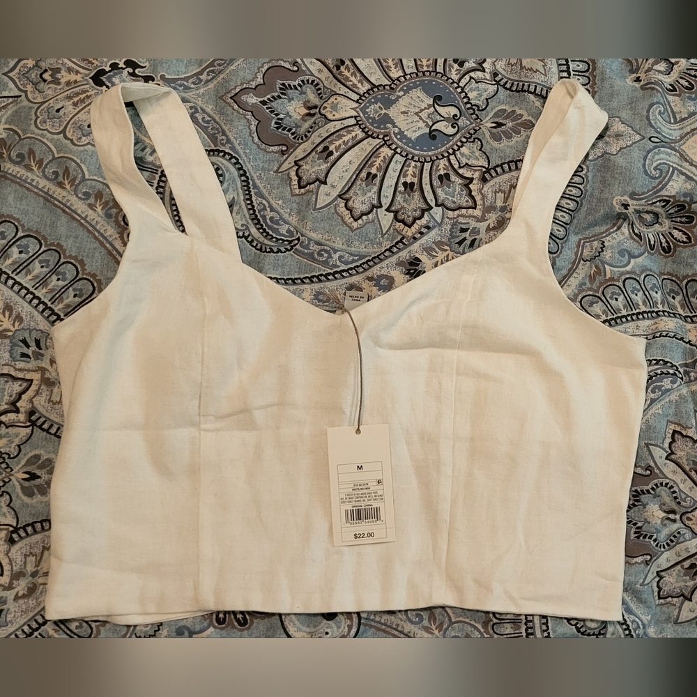 White Sleeveless Crop Top